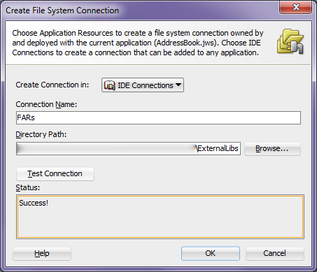 Окно Create File System Connection